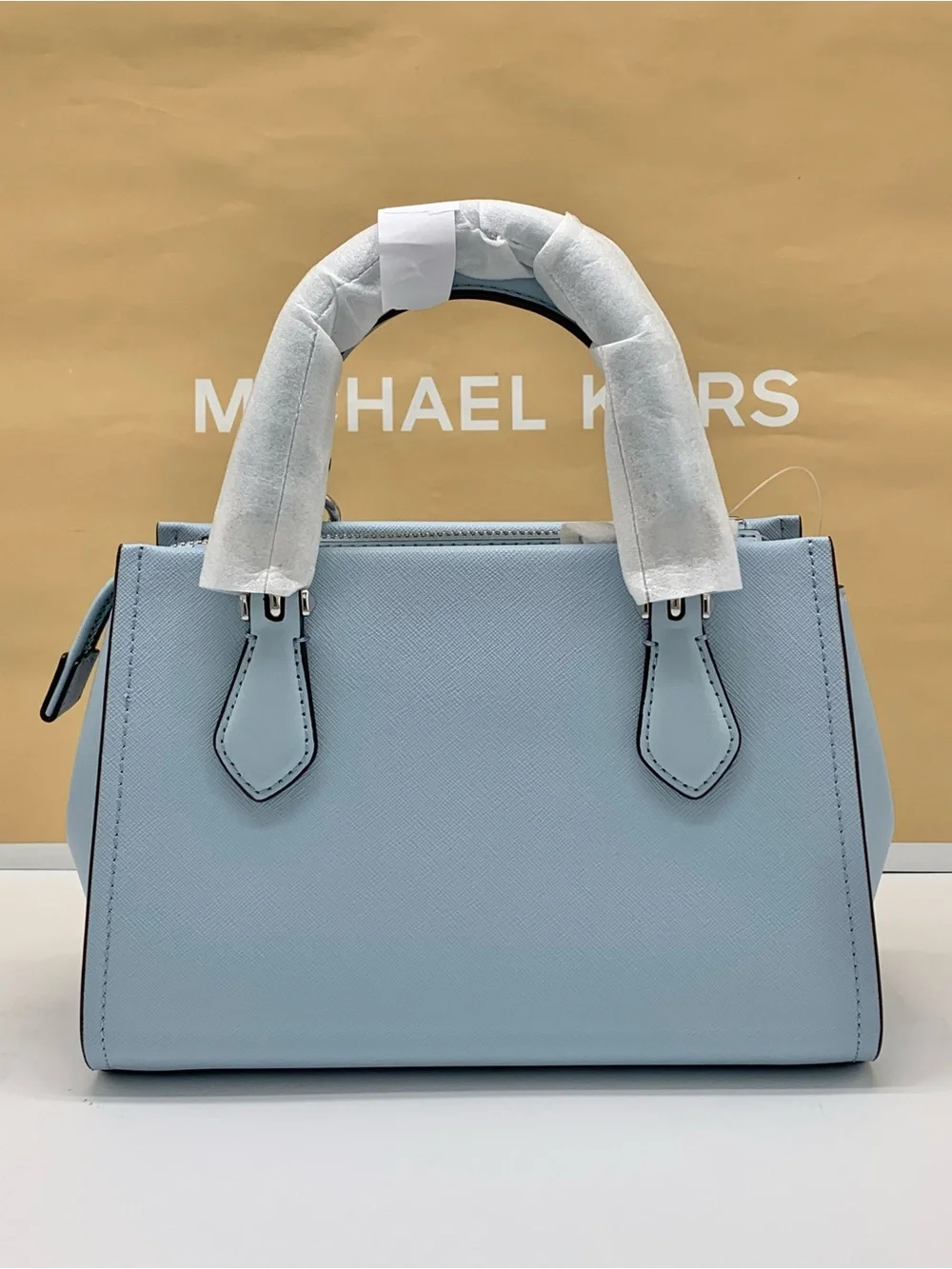 Michael Kors Marilyn Small Embellished Satchel Pale Ocean color - Picture 6 of 15